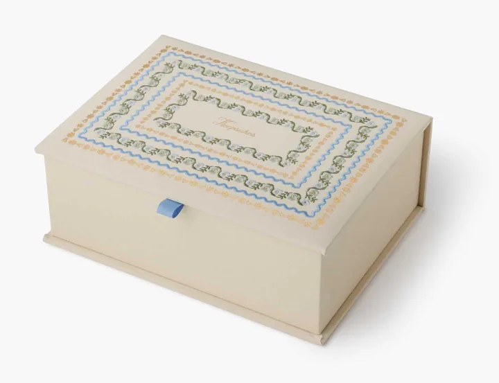 Large Embroidered Keepsake Box, Delphine
