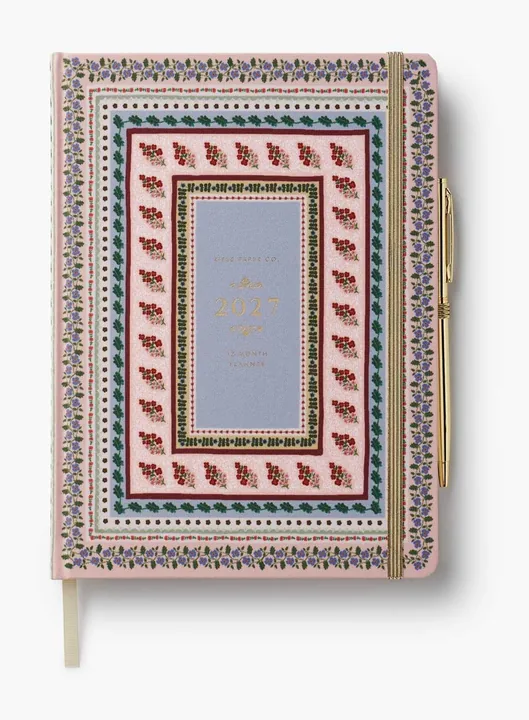 2027 12-Month Hardcover Planner with Pen, Paisley